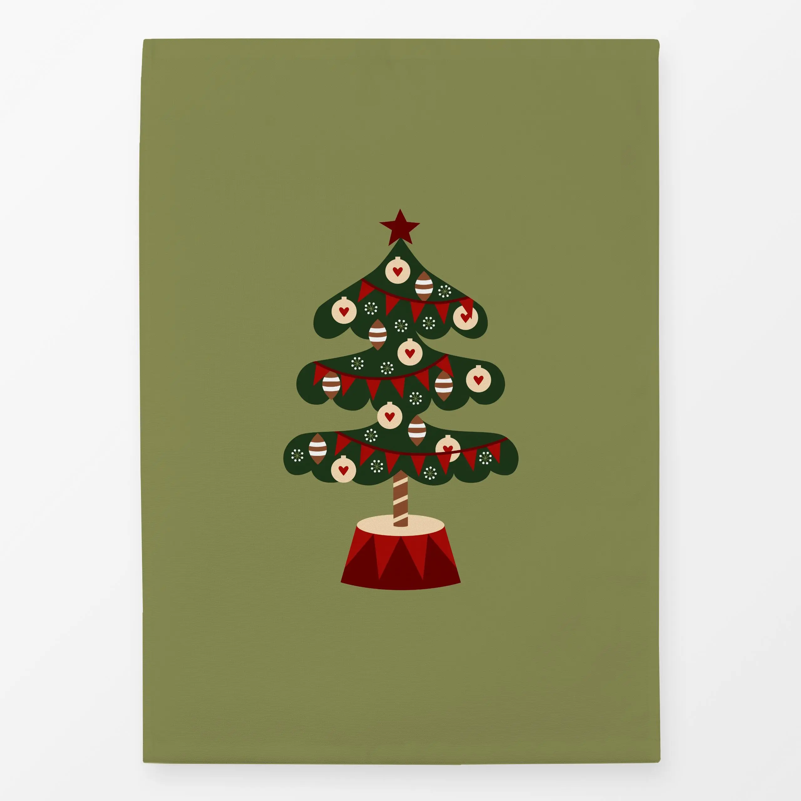 Geschirrtücher Weihnachtsbaum mit Wimpel grün - Weihnachten, Winter - von „Kerstin Ax"; Weihnachtsbaum, Weihnachten, Winter,...