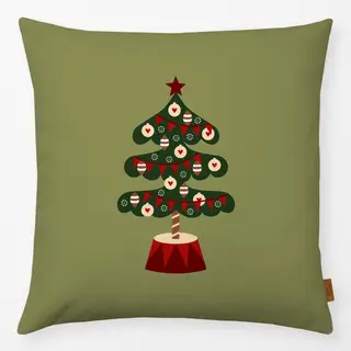 Kissen Weihnachtsbaum mit Wimpel grün