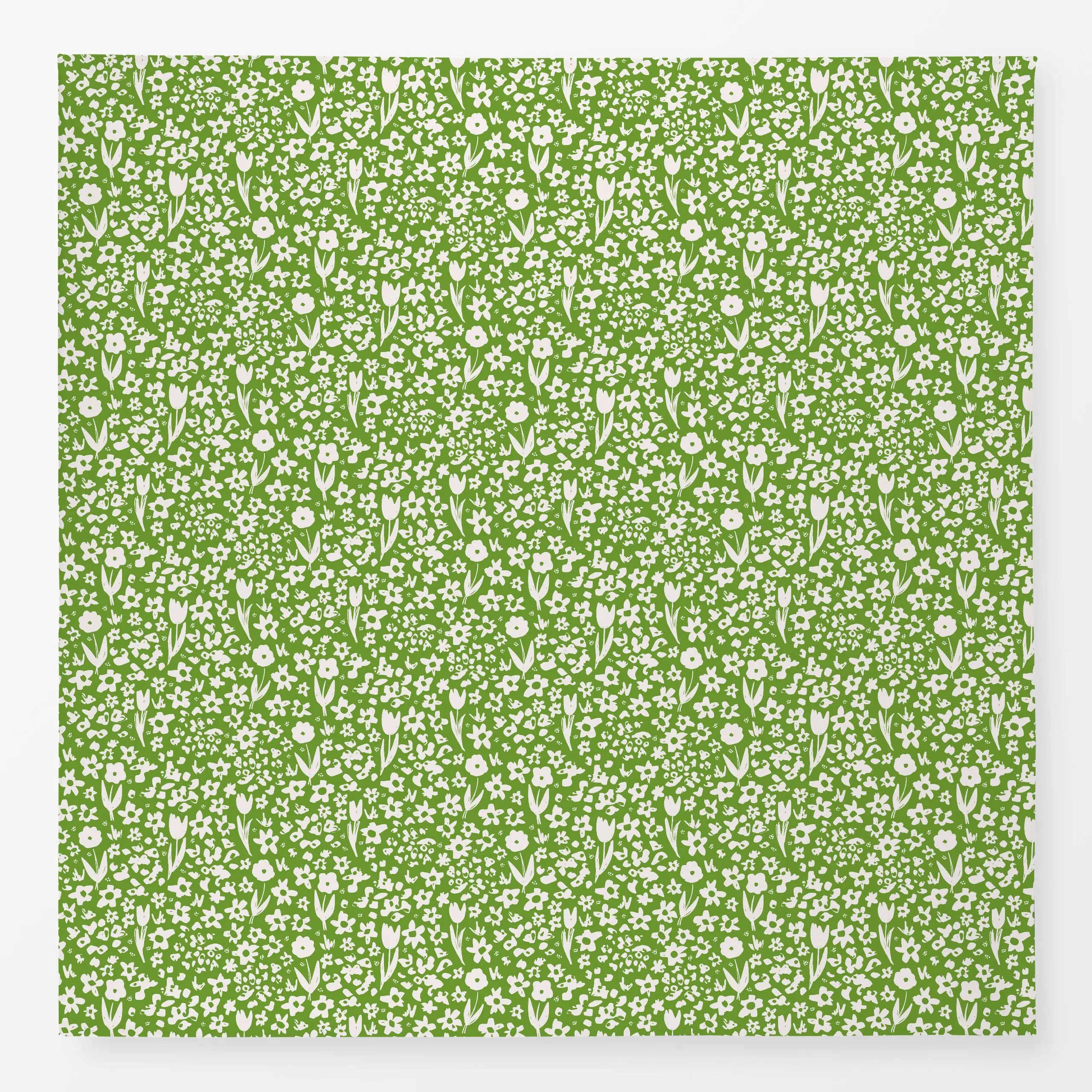 Tischdecke Blumen Muster Spring Grün, Blumen, gemustert, Frühling, von Kathrin Woo