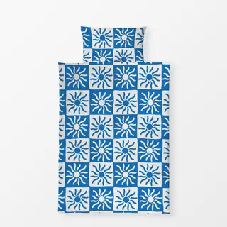 Bettwäsche blue sun checkers
