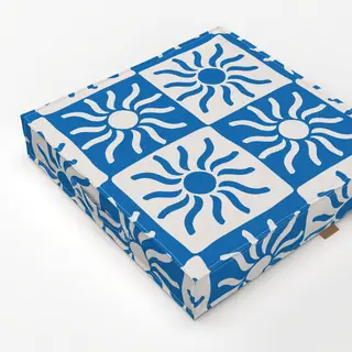 Bodenkissen blue sun checkers