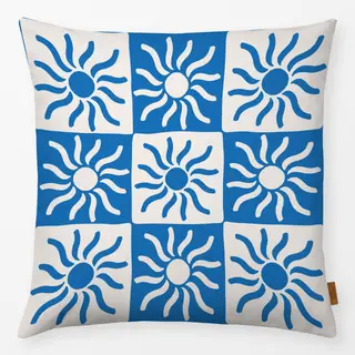 Kissen blue sun checkers