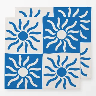 Servietten blue sun checkers