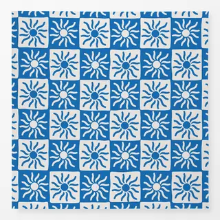 Tischdecke blue sun checkers