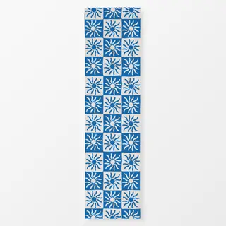 Tischläufer blue sun checkers
