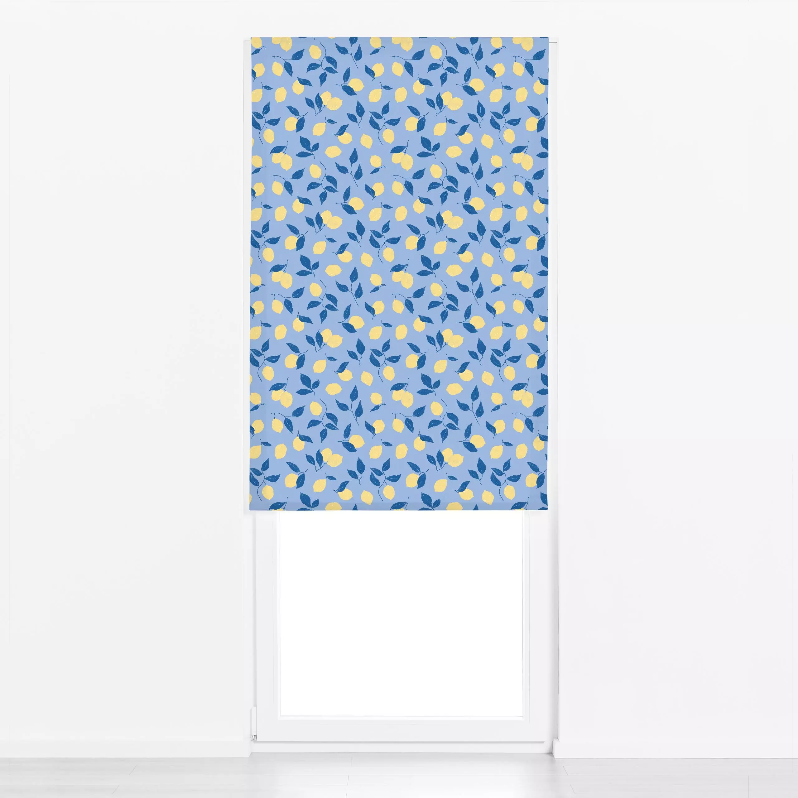 Raffrollo Zitronen Zweige 1 - Sommer - von „Primus Pattern"; Blätter, Zweige, Zitrone, maritim, Zitronen, outdoor, Zitrusfru...