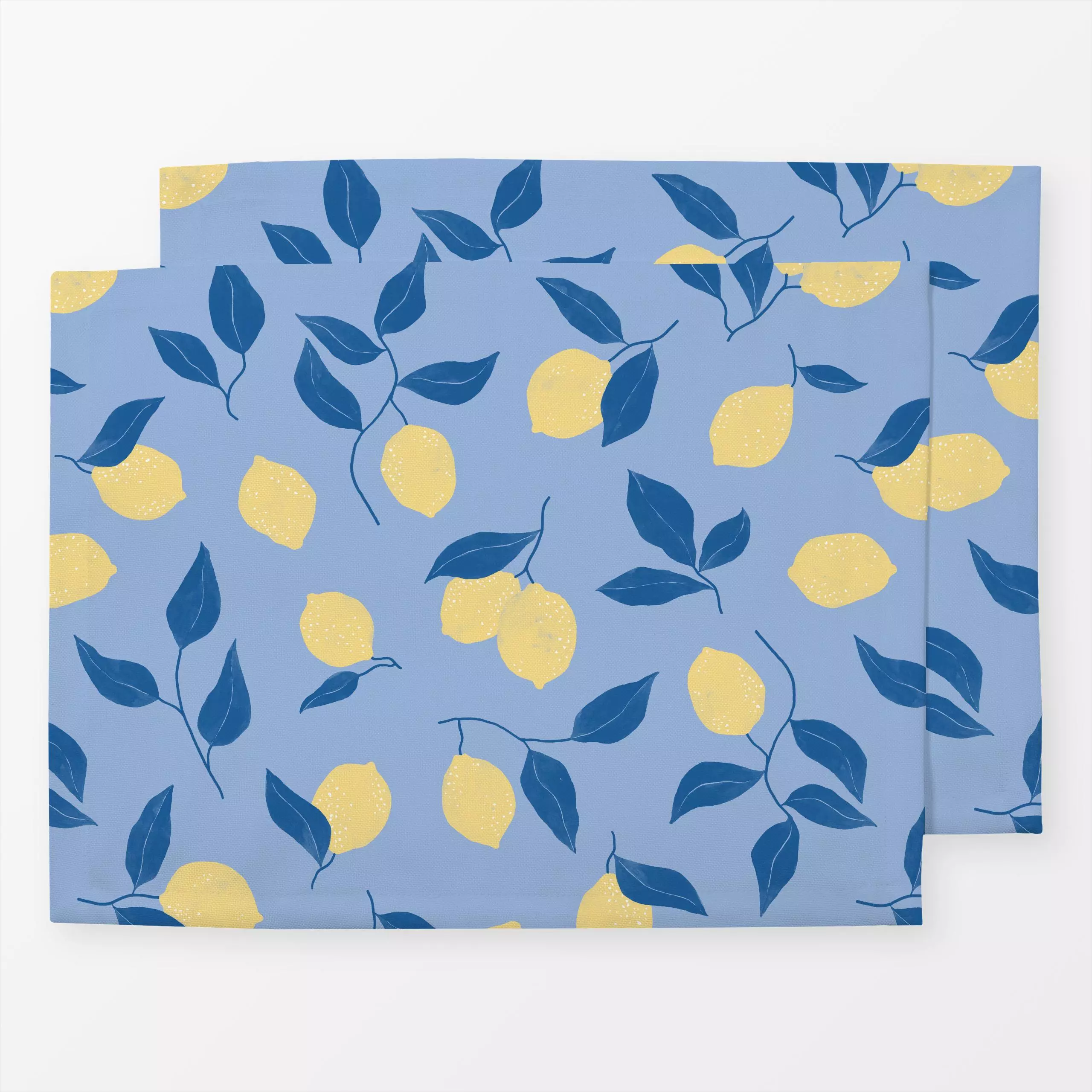 Tischset Zitronen Zweige 1 - Sommer - von „Primus Pattern"; Blätter, Zweige, Zitrone, maritim, Zitronen, outdoor, Zitrusfruc...