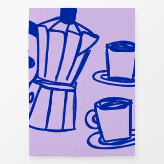 Geschirrtücher Coffee Club blau auf lila