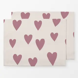 Tischset rose Herzen Cloud Dancer