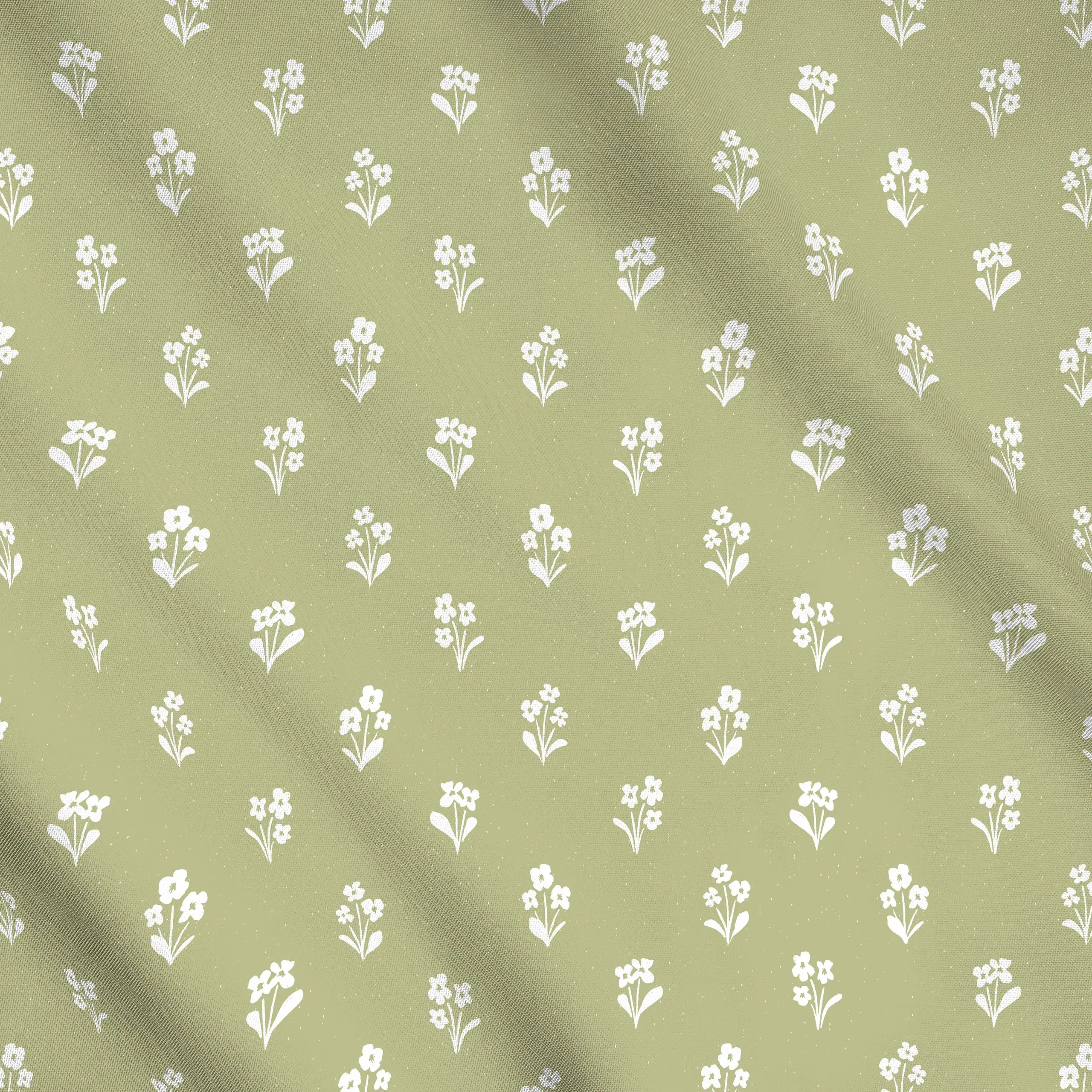 Meterware Cottagecore Floral Green, Blumen, gemustert, von Barlena