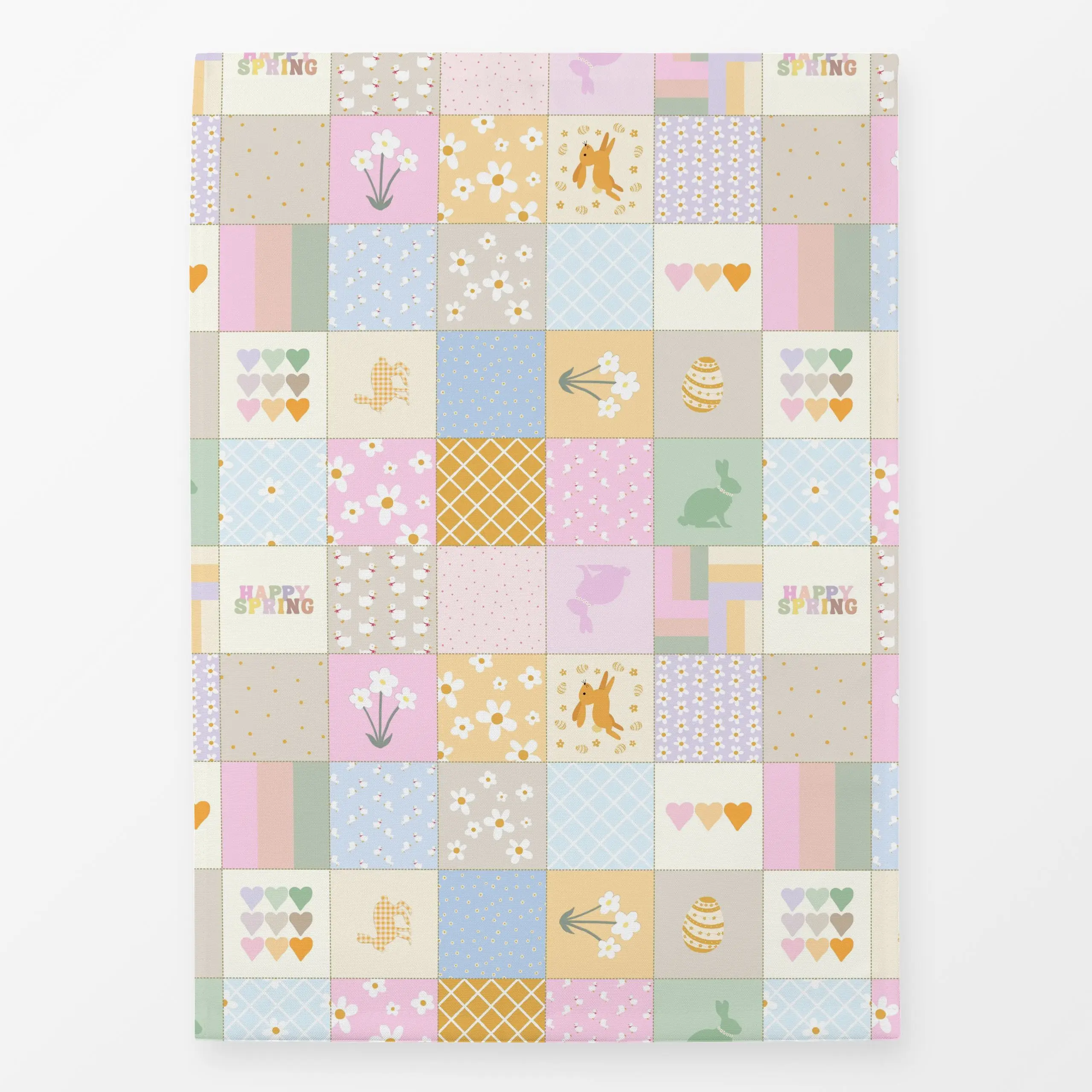 Geschirrtücher Patchwork Pastel Frühling - Frühling, Ostern - von „Monika Strigel"; Hase, vintage, Ostern, Herz, Pastell, Fr...