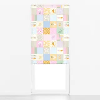 Raffrollo Patchwork Pastel Frühling