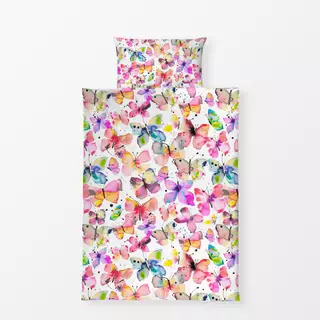 Bettwäsche Aquarell Schmetterlinge Bunt