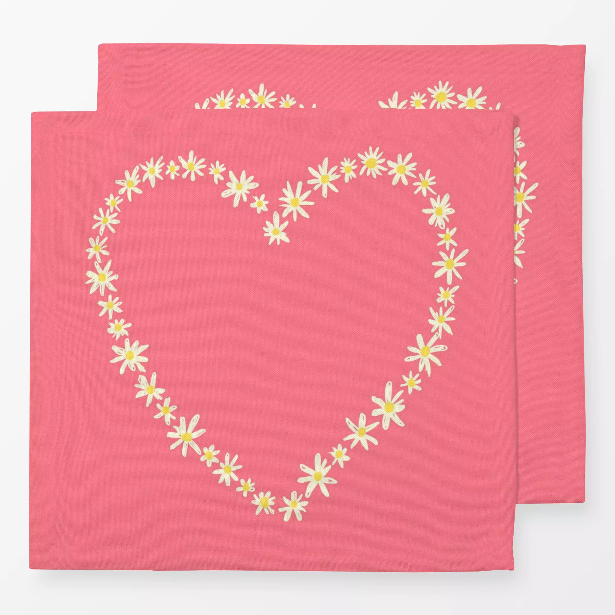 Servietten Blumenherz pink - Blumen & Florales, Liebe, Romantik & Pride - von „Studio Dolci"; rosa, Blumen, Blüten, verspiel...