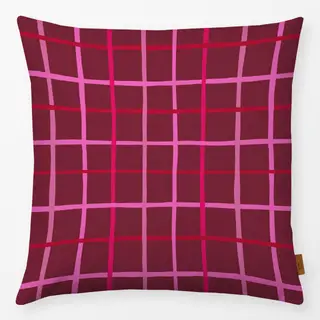 Kissen Karo rot pink