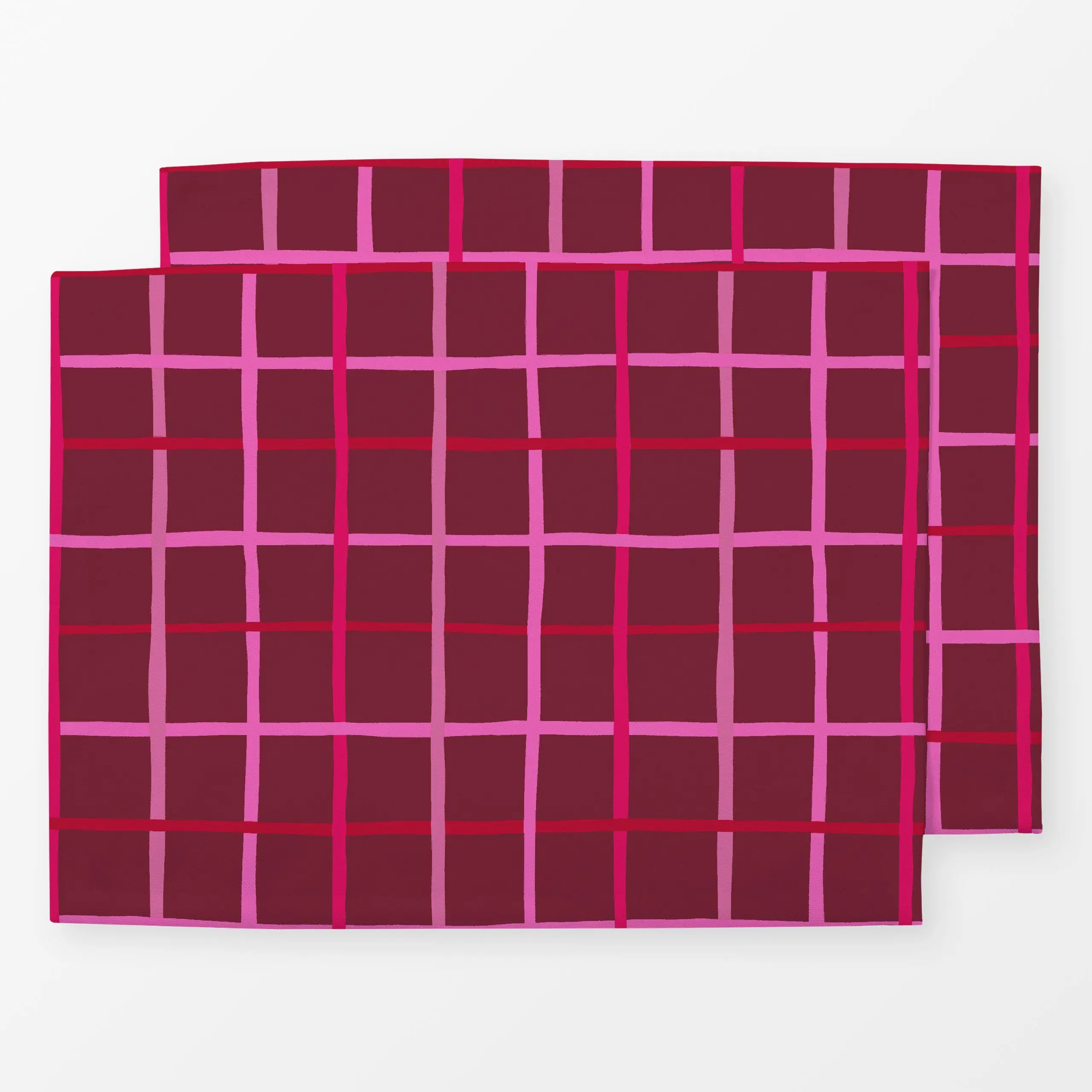 Tischset Karo rot pink - Weihnachten, Winter, Symbole & Muster - von „Studio Kesse"