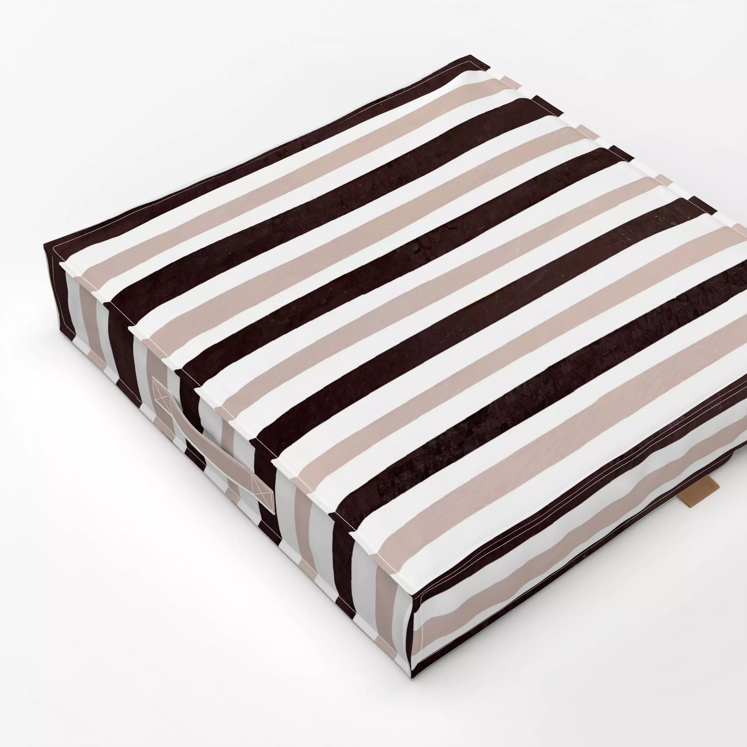 Bodenkissen Muster Streifen - Herbst, Symbole & Muster - von „Kerstin Ax"; Streifen, beige, grafisch, Herbst, Weiss, braun, ...