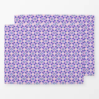 Tischset Muster Karos rosa-blau