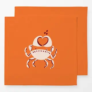 Servietten Love Crab orange