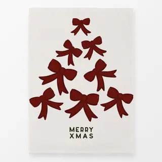 Geschirrtücher Schleifen Baum dunkelrot