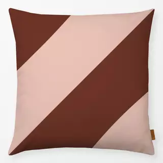 Kissen Diagonale Streifen Braun&Rose