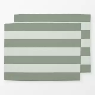 Tischset Cozy Xmas Streifen Salbei Grün