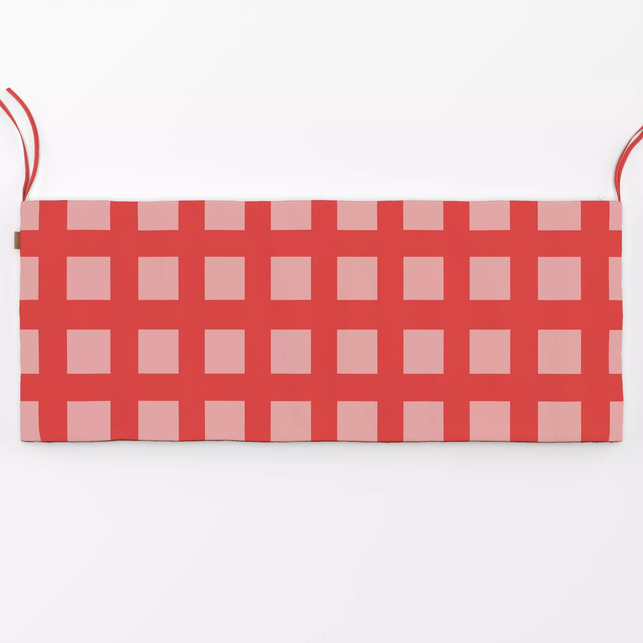 Bankauflage Hello Spring Lines Red Pink - Symbole & Muster - von „Jana Driver"; rosa, Karo, pink, rot, kariert, stripes, Far...