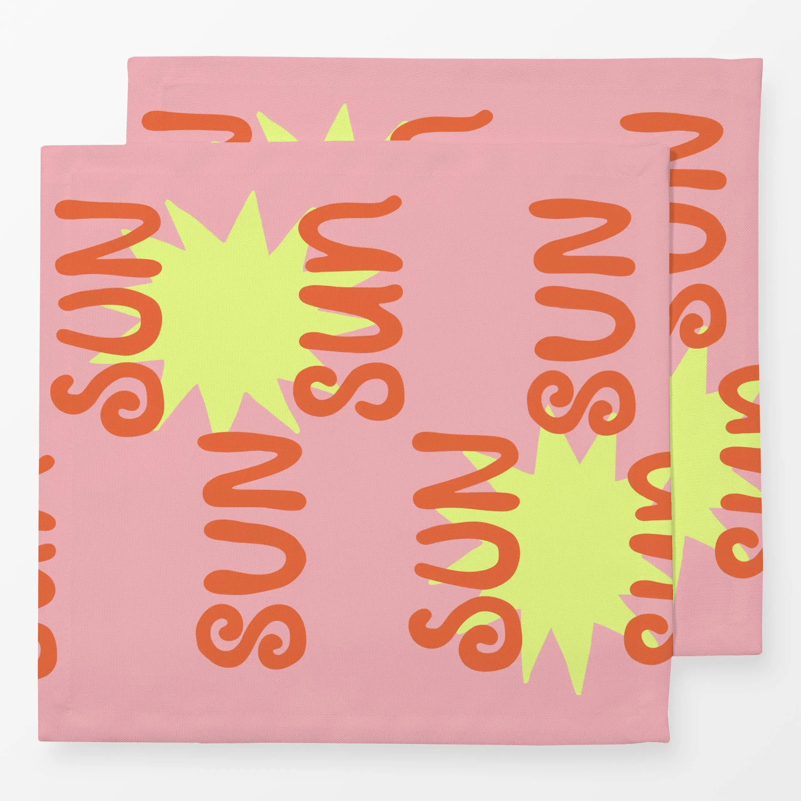 Servietten Sun Sun Sun rosa - Sommer, Sprüche & Schriftzüge - von „Kruth Design"; Sonne, Spruchkissen, outdoor, Gartendeko, ...