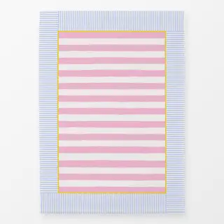 Geschirrtücher Streifenrahmen Blau Rosa