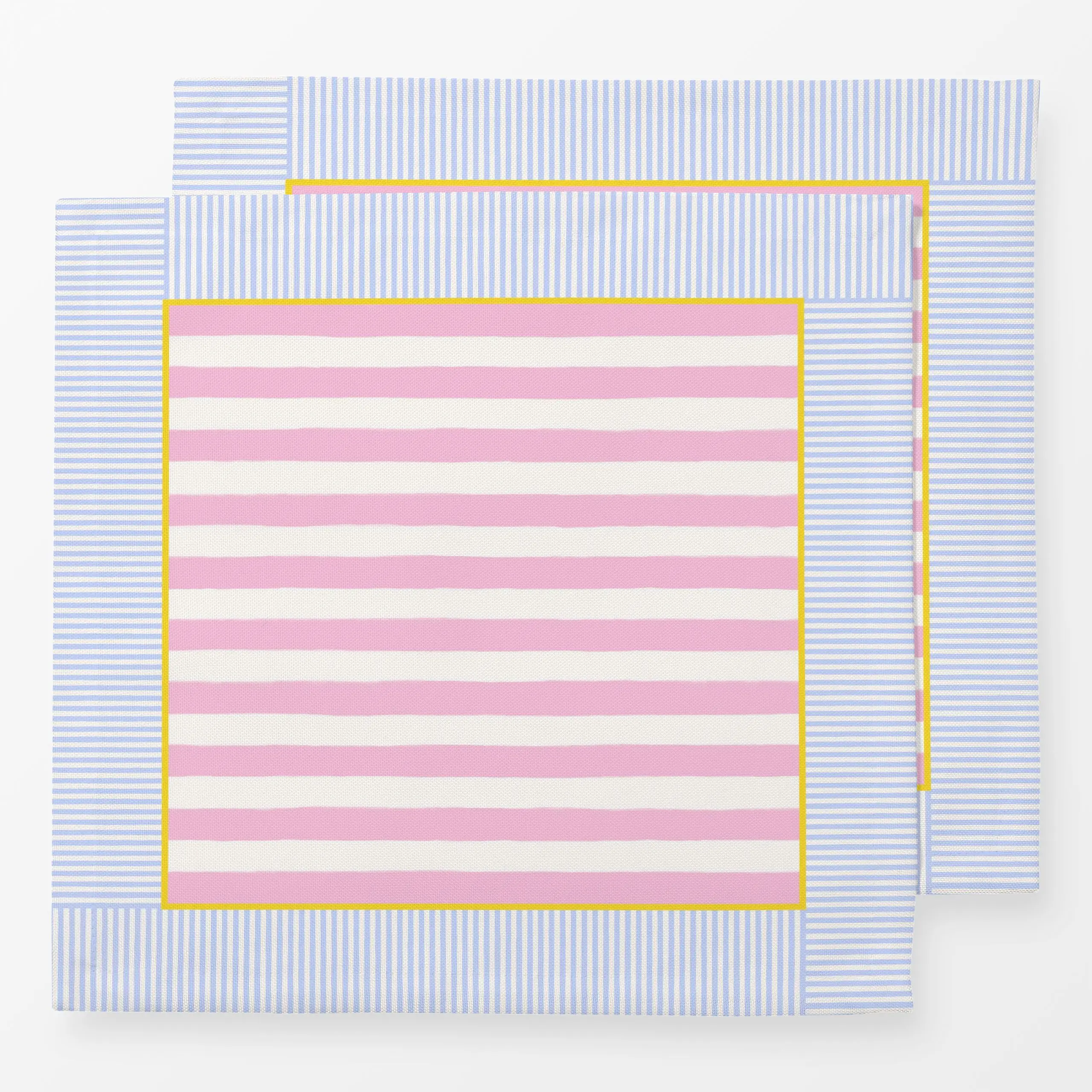 Servietten Streifenrahmen Blau Rosa - Symbole & Muster - von „Sophie Augustin Illustration"; Muster, Streifen, modern, gestr...