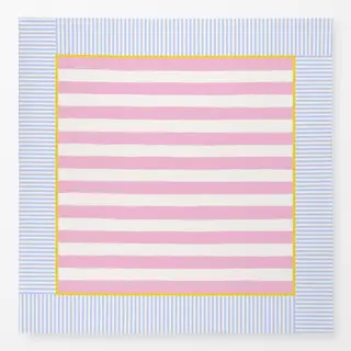 Tischdecke Streifenrahmen Blau Rosa