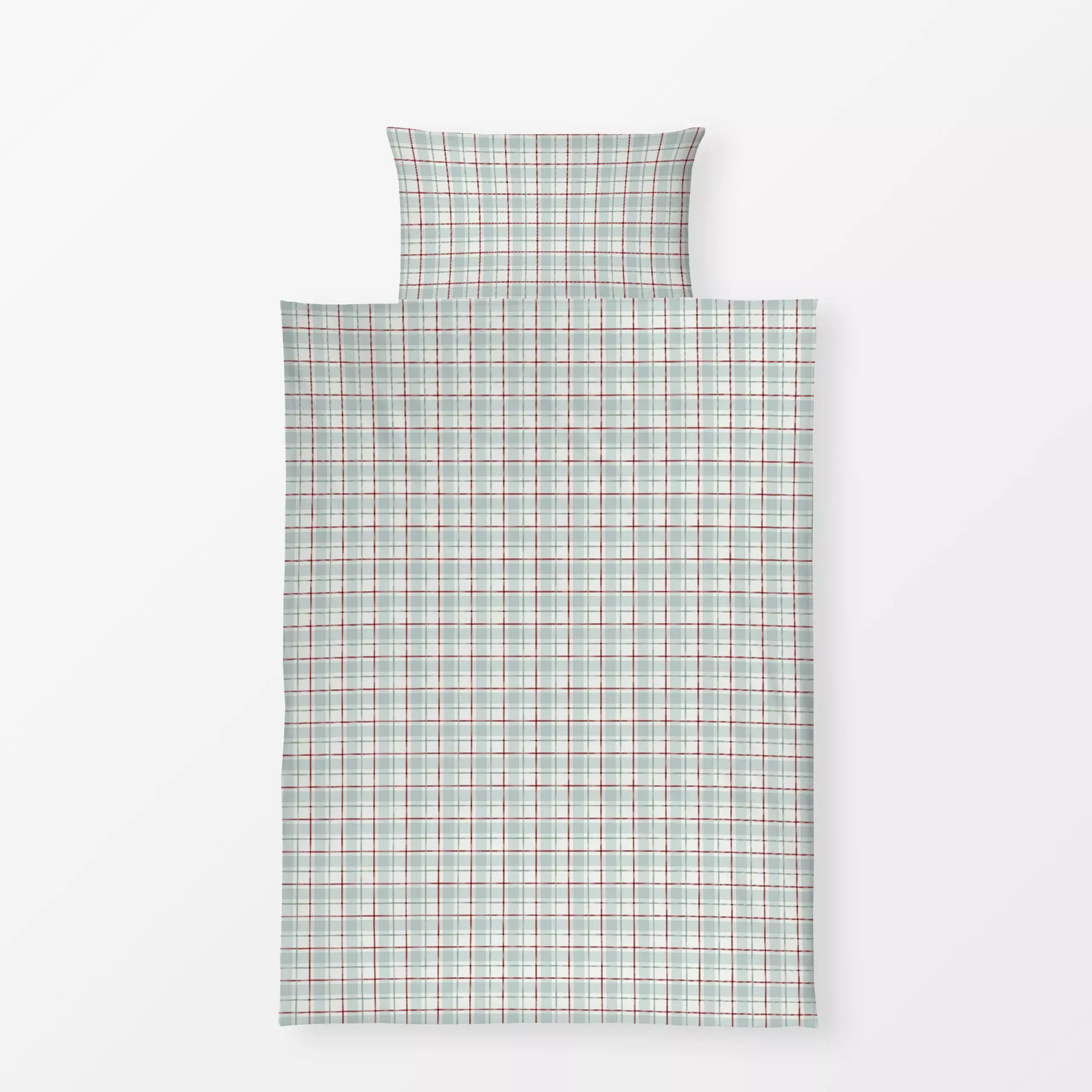 Bettwäsche Wichtel Plaid hellblau - Kinderzimmer & Motive für Kinder, Anlässe - von „Katrin Graff"; Karo, landhaus, winterde...
