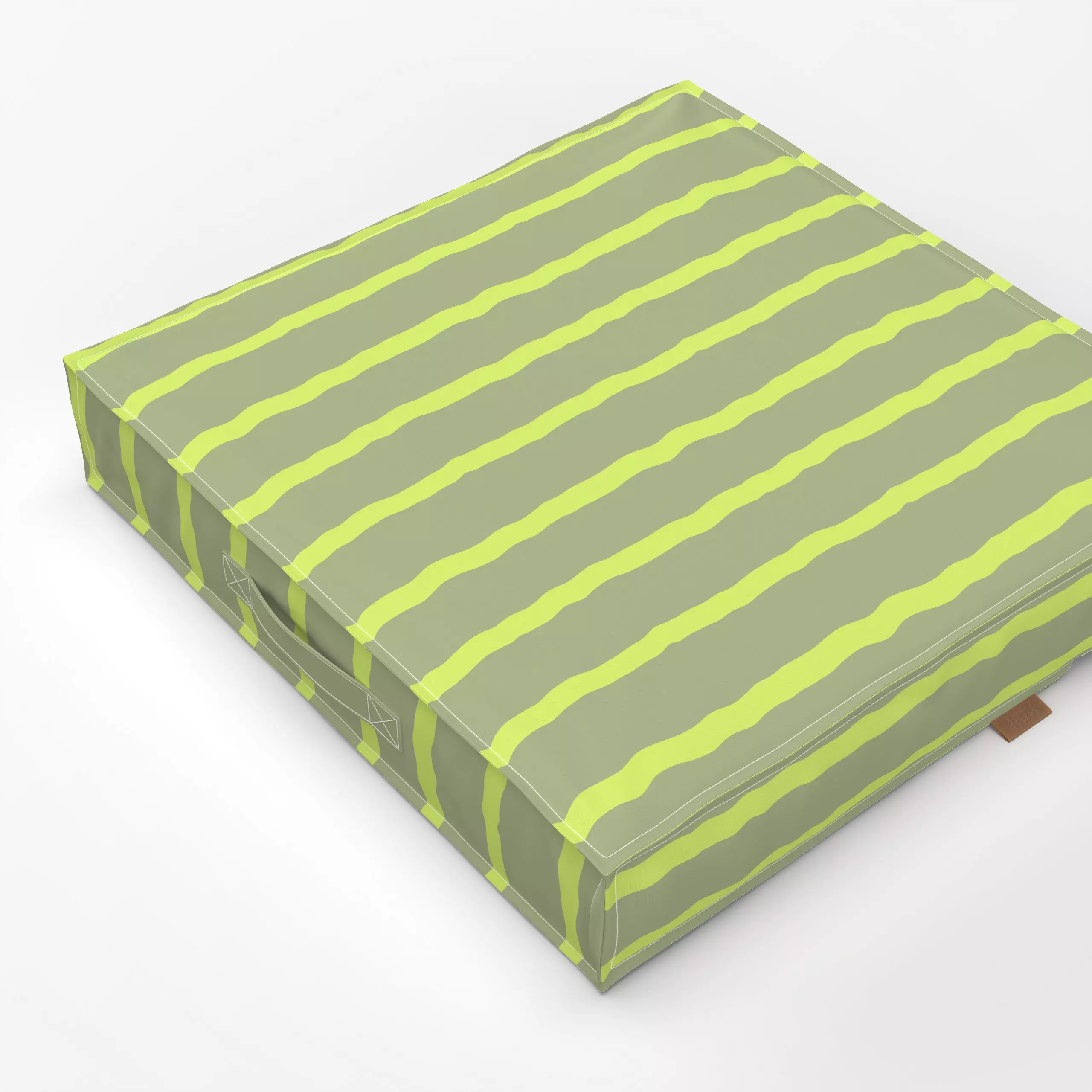 Bodenkissen Stripes Love 6 - Symbole & Muster - von „Studio Memb"; minimal, linie, Streifen, gelb, gestreift, neon