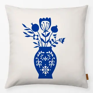 Kissen Folkart Vase mit Blumen