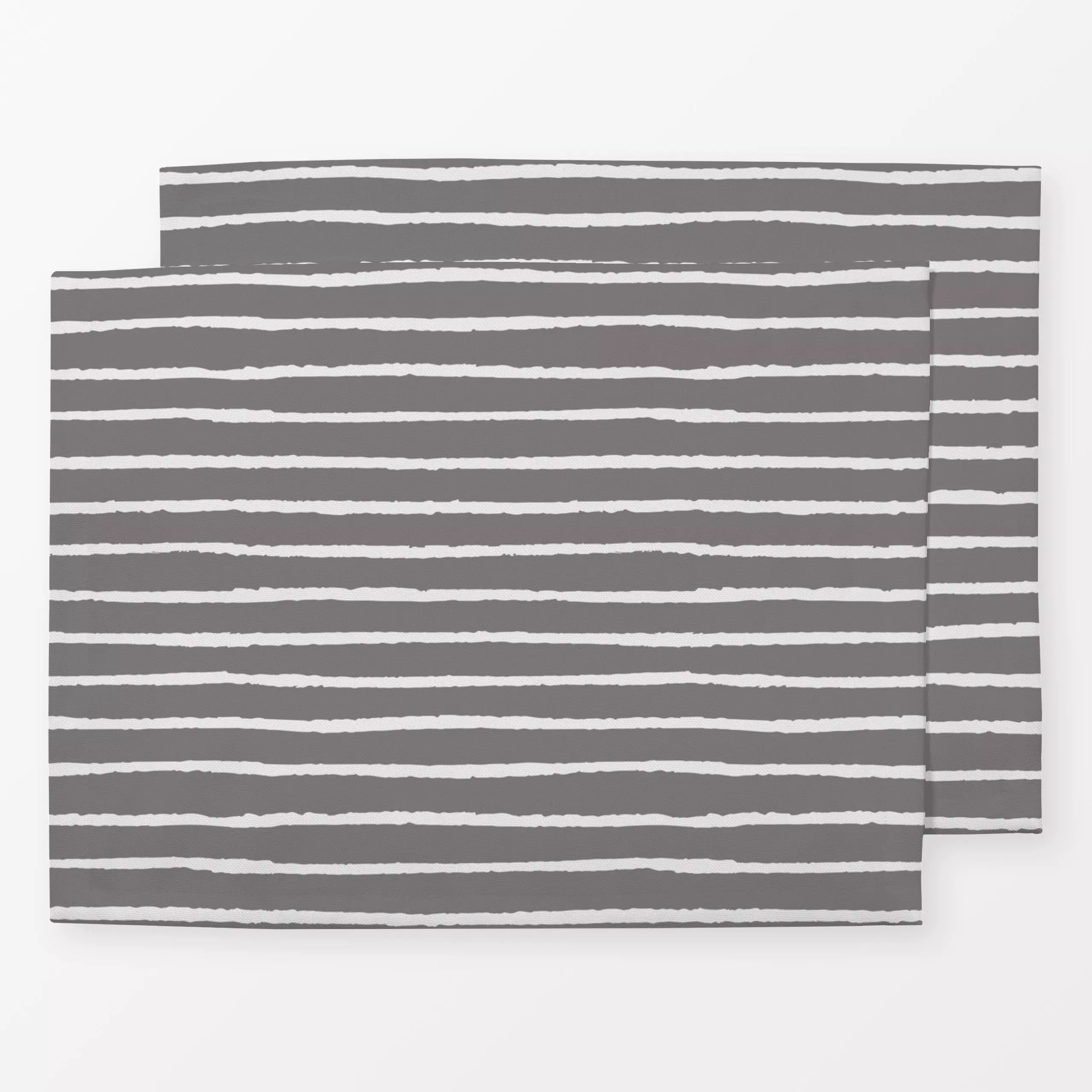 Tischset Stripes Streifen naturals grau - Winter, Symbole & Muster - von „Kathrin Woo"; Muster, minimal, grau, Streifen, Win...