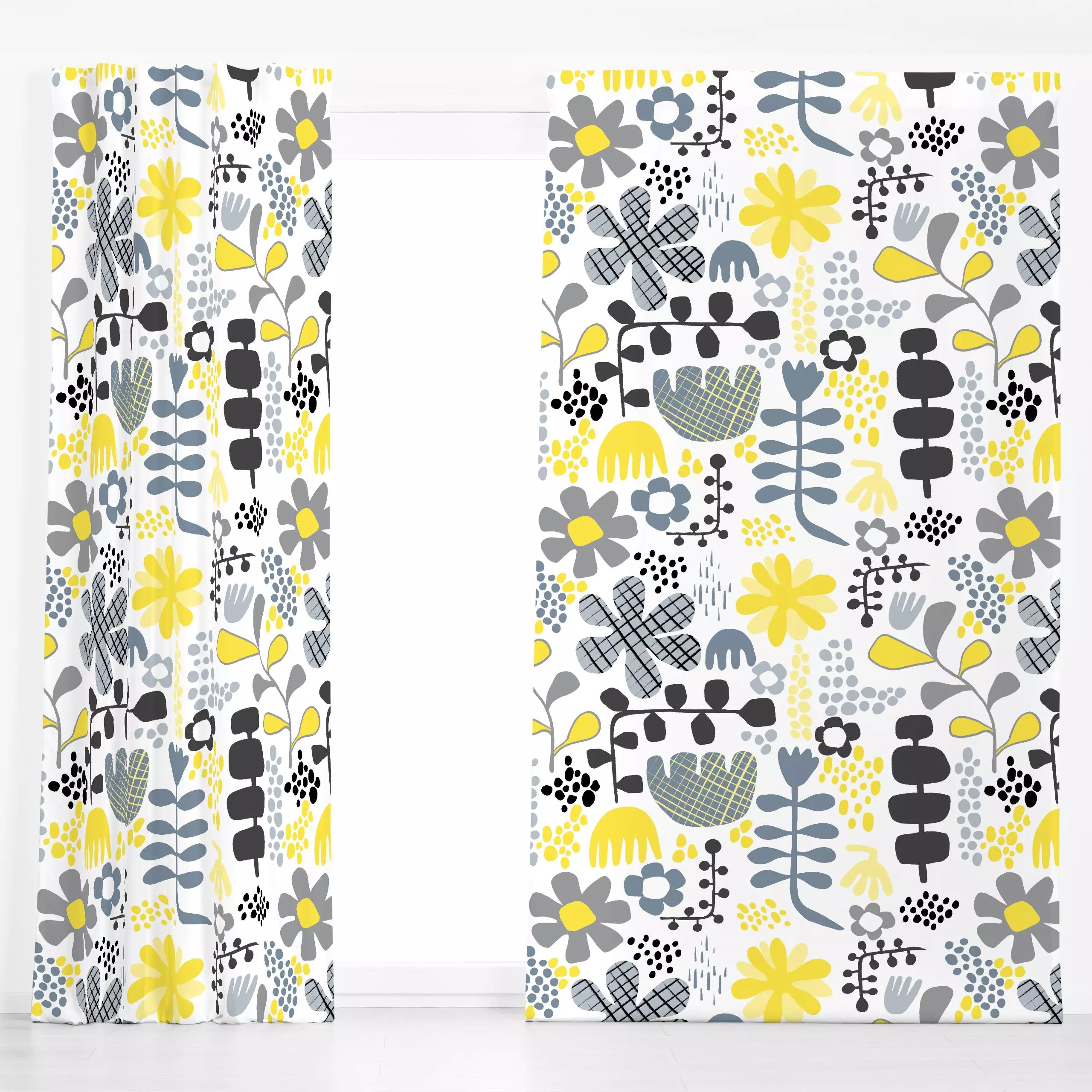 Dekovorhang flower power - Blumen & Florales, Symbole & Muster - von „Sabrina Ziegenhorn"; Muster, Natur, Trockenblumen, Kis...