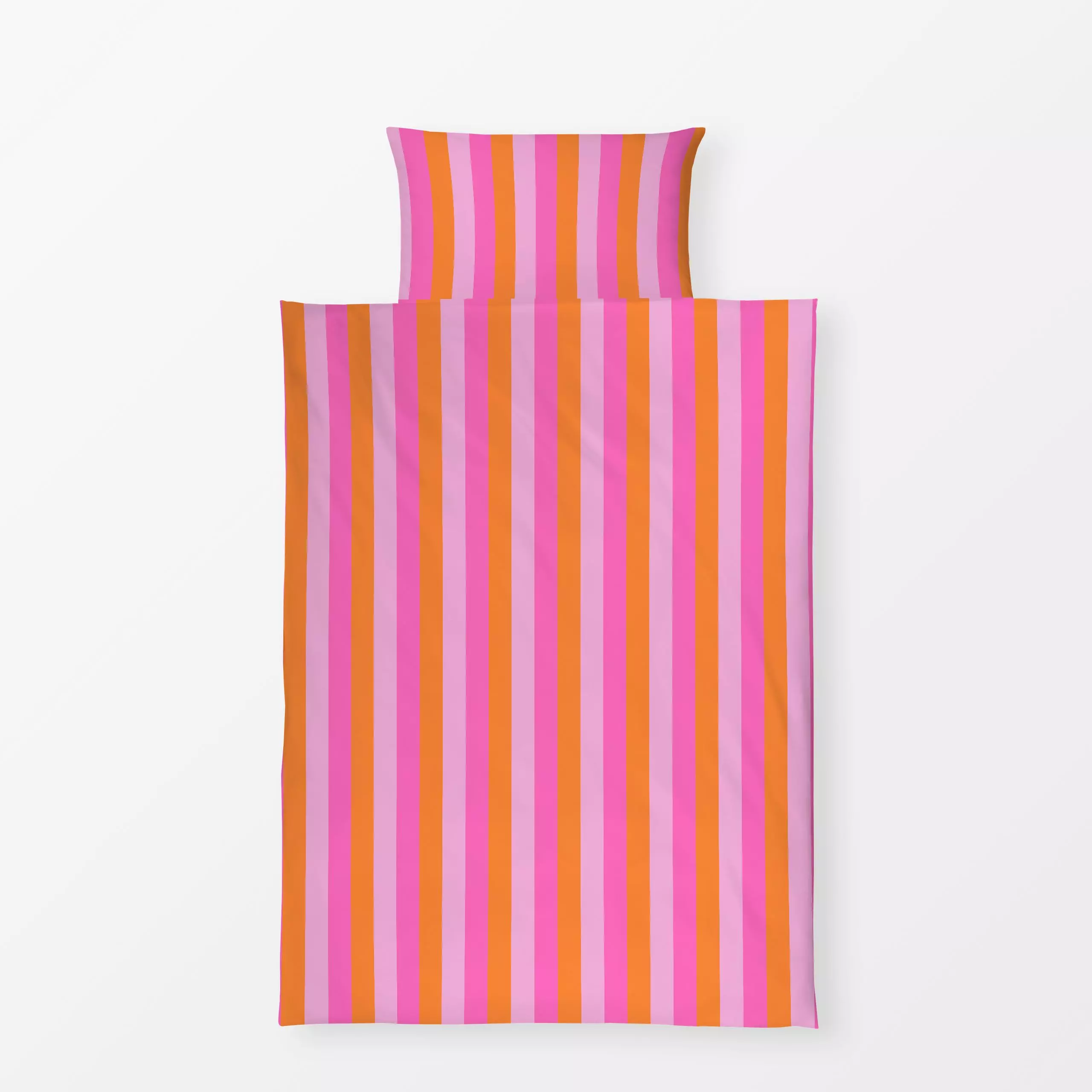 Bettwäsche Summer Garden Stripes - Sommer, Symbole & Muster - von „Karen Menzenbach x so.leben.wir"; Streifen, rosa, Garten,...