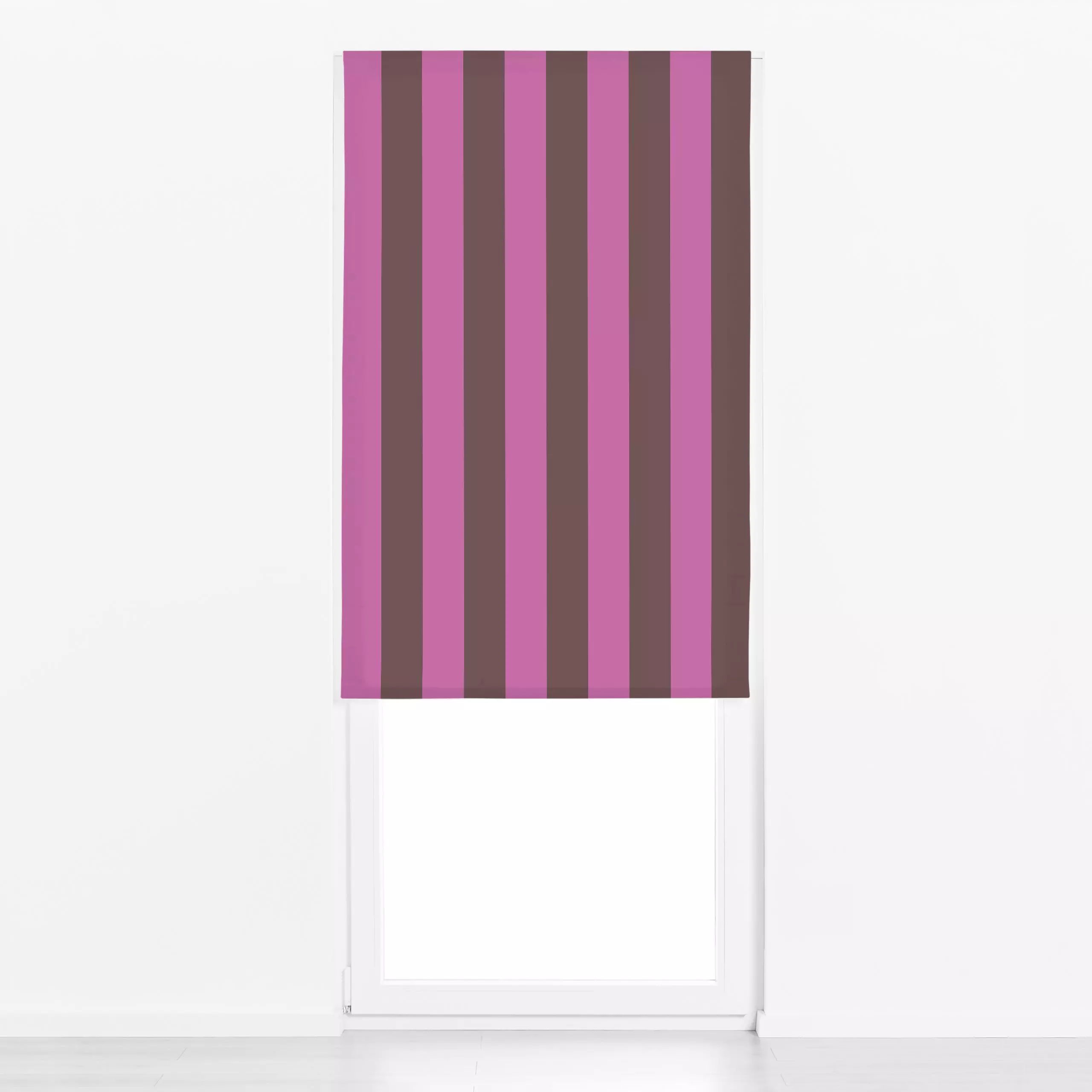 Raffrollo Stripe Collection Brown Berry - Symbole & Muster, Retro & Vintage - von „Studio ROSAGRAU"; Frucht, Streifen, rosa,...