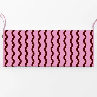 Bankauflage Wellenlinien pink bordeaux