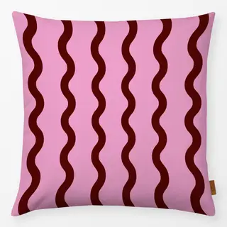 Kissen Wellenlinien pink bordeaux
