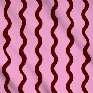 Meterware Wellenlinien pink bordeaux
