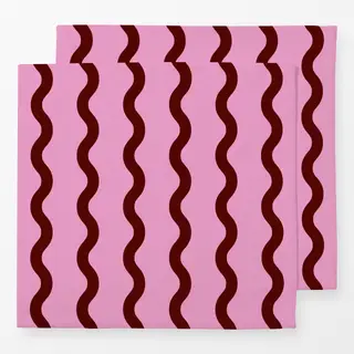 Servietten Wellenlinien pink bordeaux