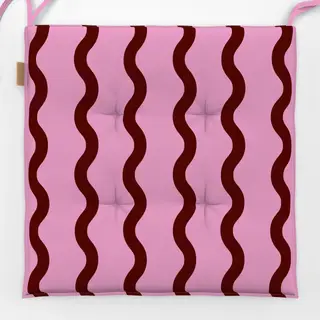Sitzkissen Wellenlinien pink bordeaux