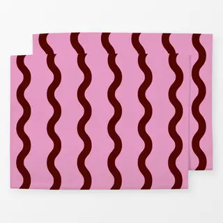 Tischset Wellenlinien pink bordeaux
