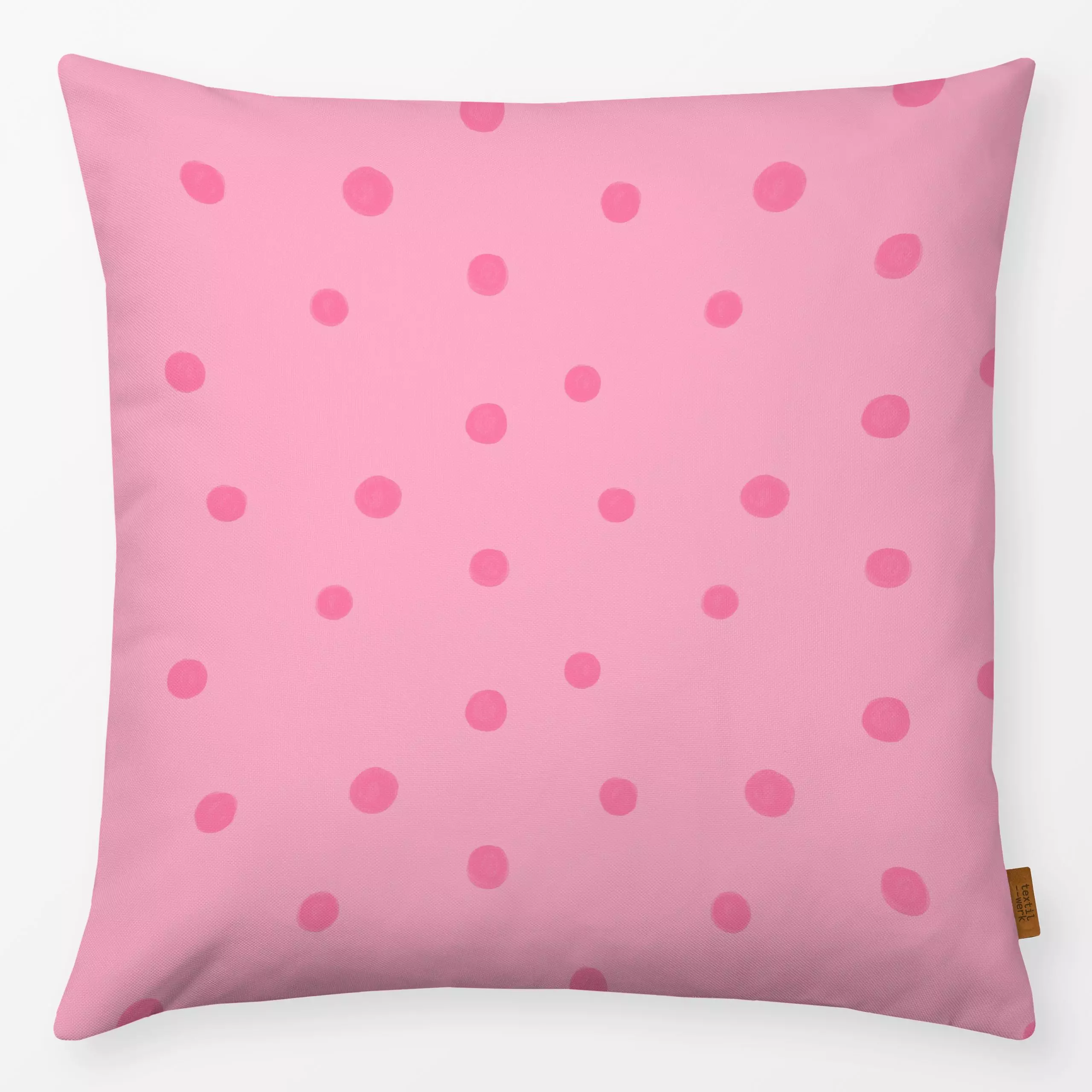 Kissen Punkte Allover Pink - Symbole & Muster - von „Kruth Design"; Muster, Punkte, bunt, Weihnachtsdeko, gepunktet, Polkado...