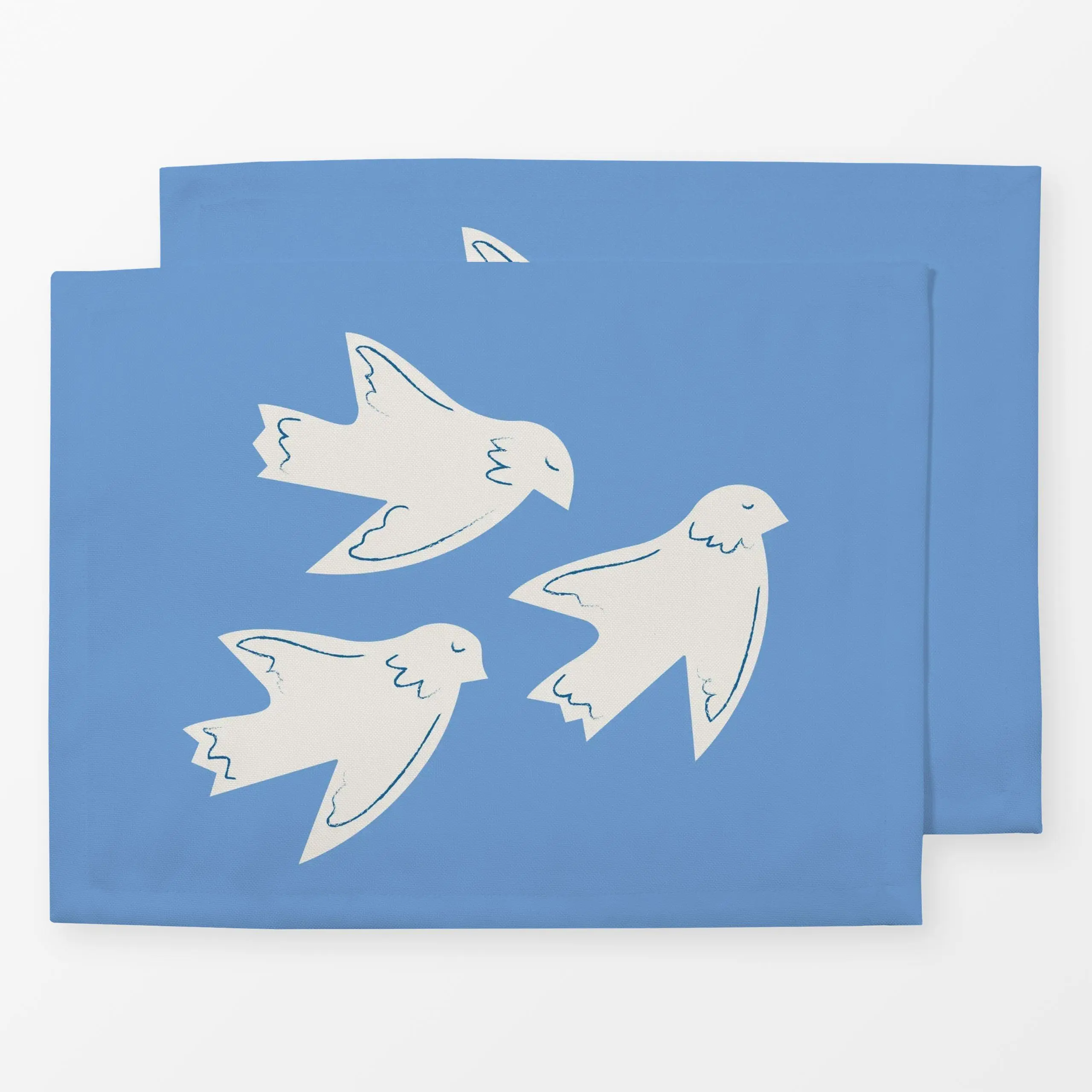 Tischset Summer birds - Sommer, Tiere, Symbole & Muster - von „Jana Driver"; beige, Sommer, blau, summer, birds, janadriver,...