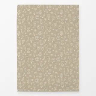 Geschirrtücher Fruehlingsblumen Outline beige