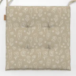 Sitzkissen Fruehlingsblumen Outline beige