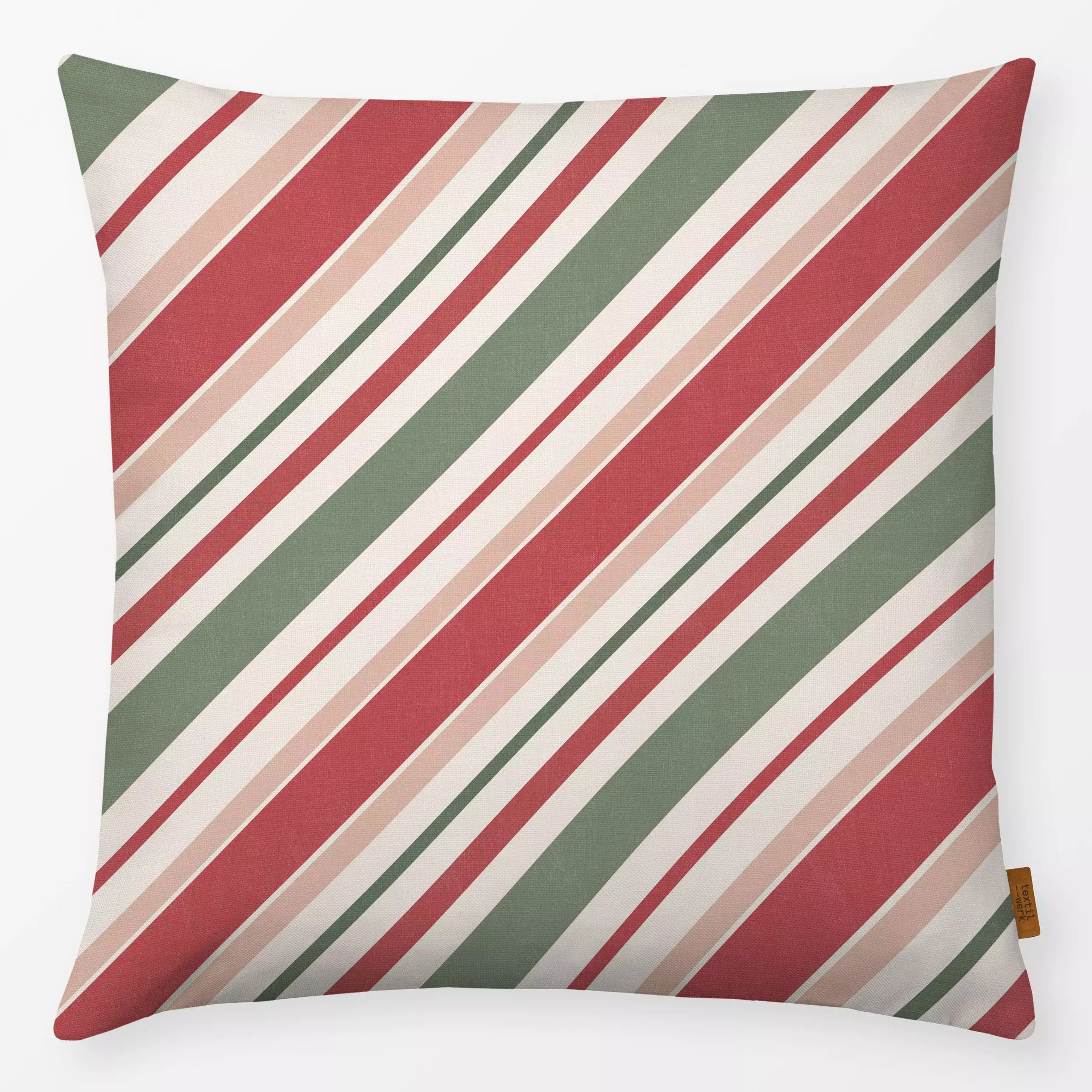 Kissen Christmas Candy Stripes II - Weihnachten, Symbole & Muster - von „Bloomery Decor"; Muster, Streifen, Weihnachten, vin...