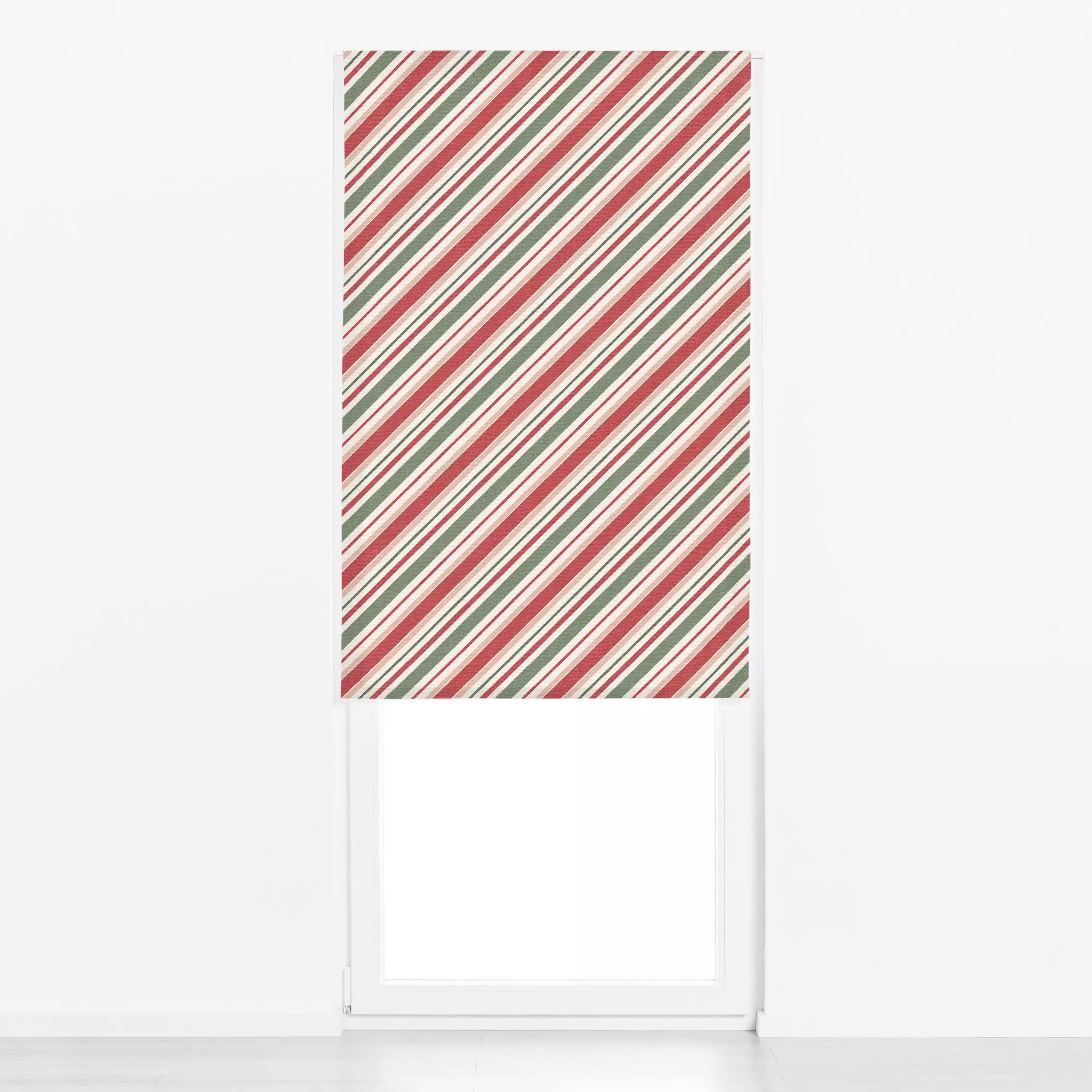 Raffrollo Christmas Candy Stripes II - Weihnachten, Symbole & Muster - von „Bloomery Decor"; Muster, Streifen, Weihnachten, ...